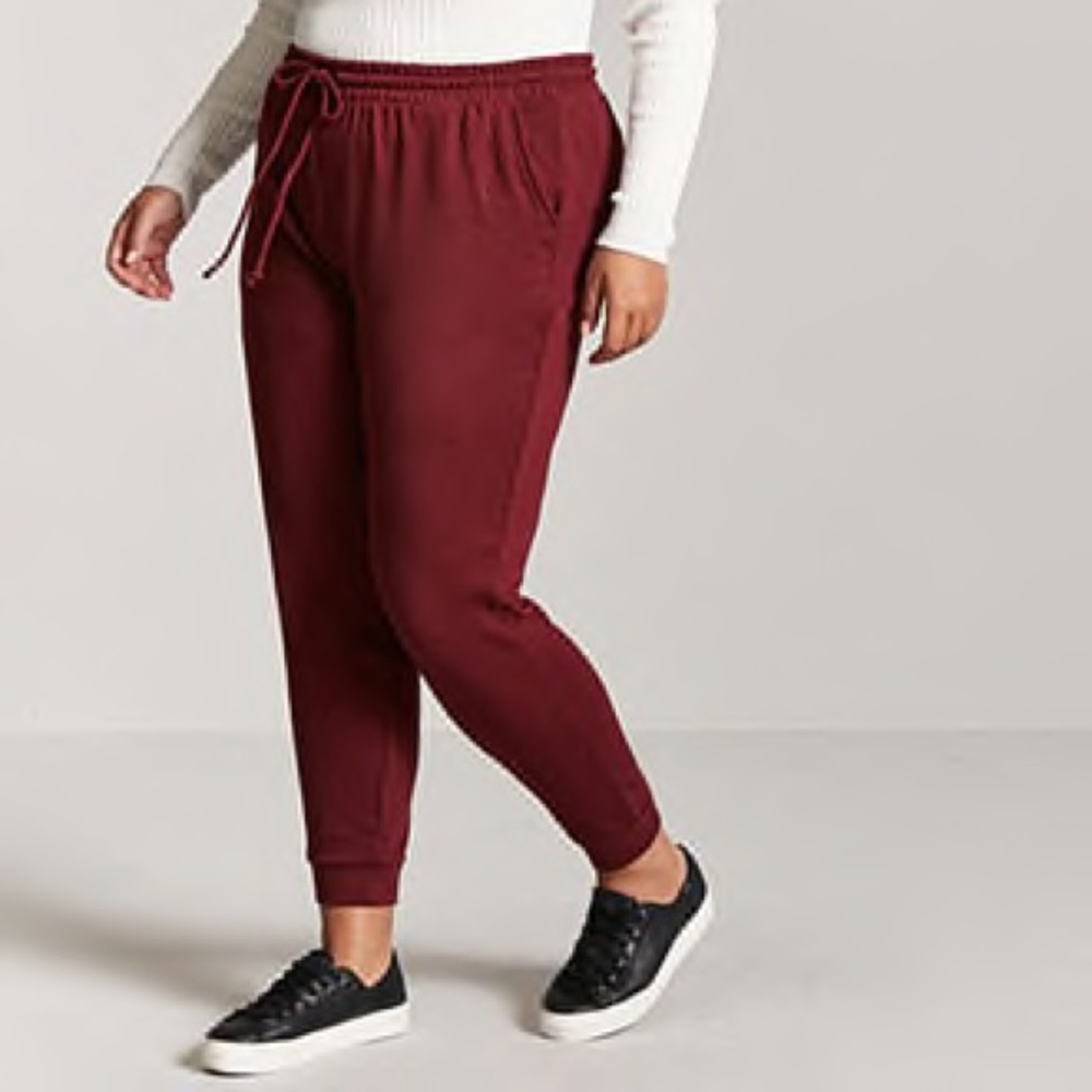 Forever 21 plus+ maroon joggers. Sz 1X.